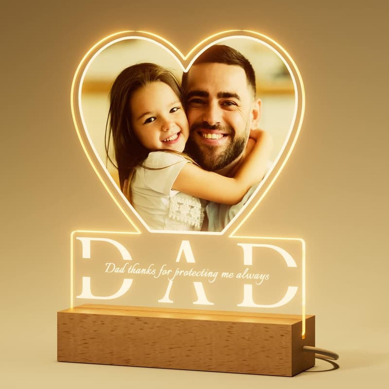 Personalized Photo Night Light for Father's Day