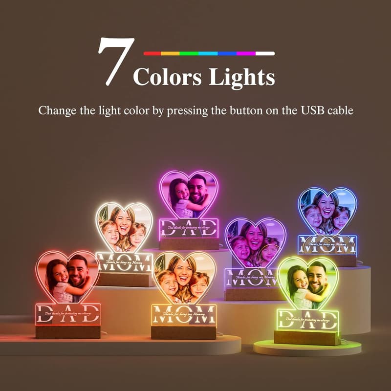 Personalized Photo Night Light for Father's Day