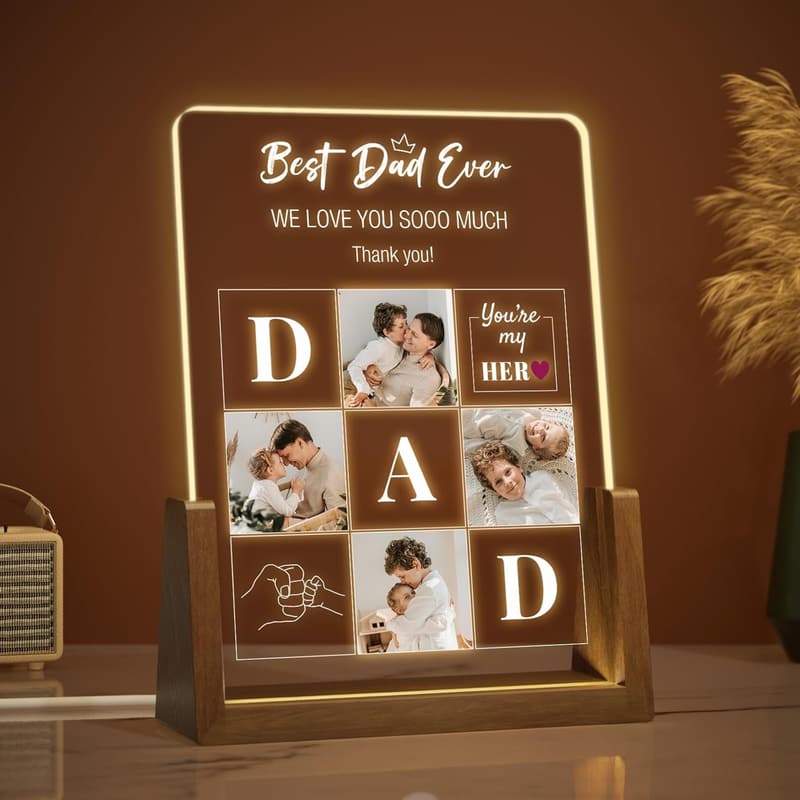 Personalized Acrylic Photo Frame for Father's Day Gift