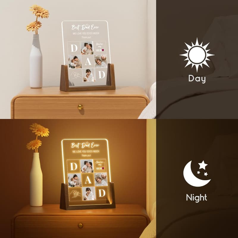 Personalized Acrylic Photo Frame for Father's Day Gift