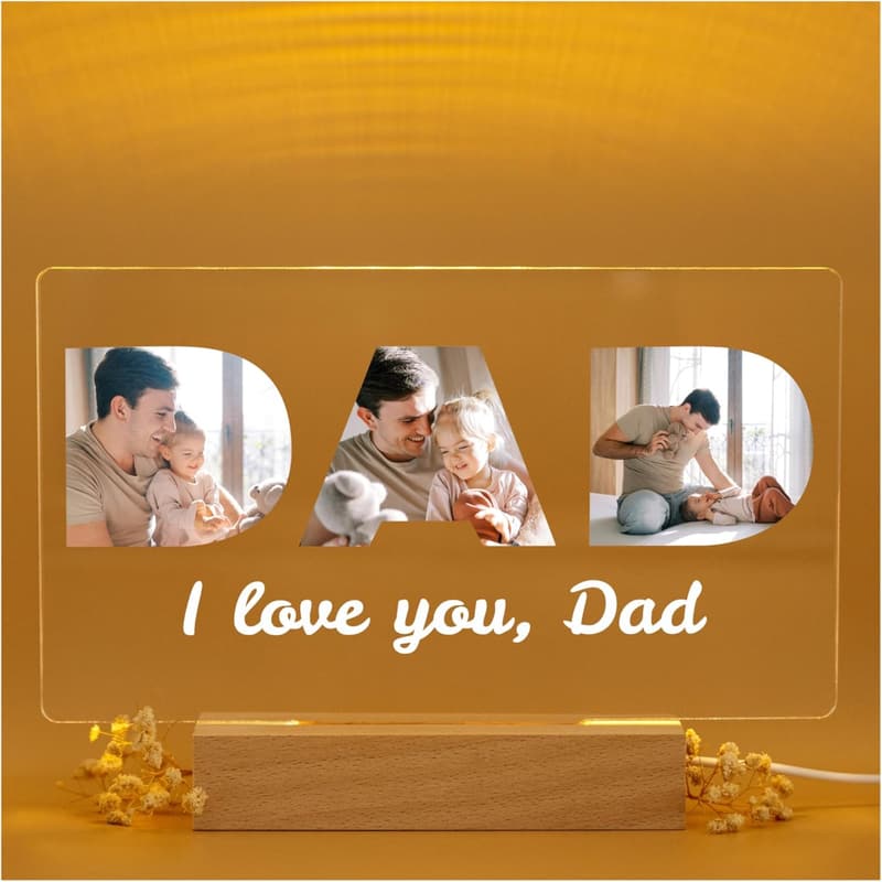 Personalized LED Acrylic Gift for Dad - Unique Birthday or Father's Day Present