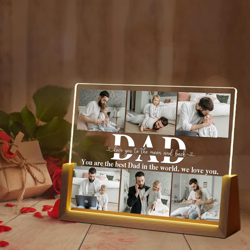 Custom LED Night Light Acrylic Plaque for Father's Day