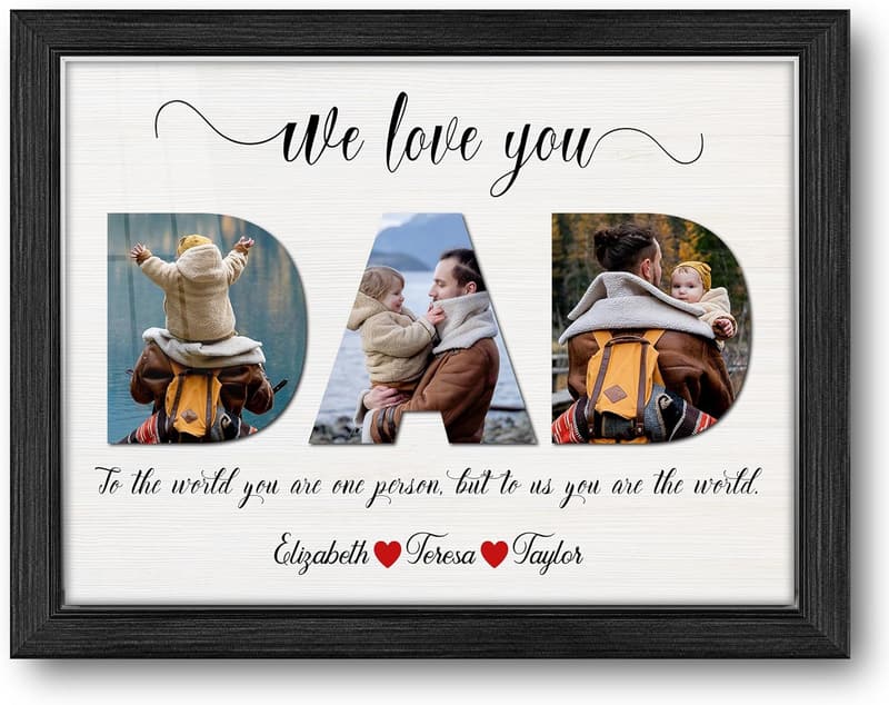Personalized Black Picture Frame for Father's Day Gifts