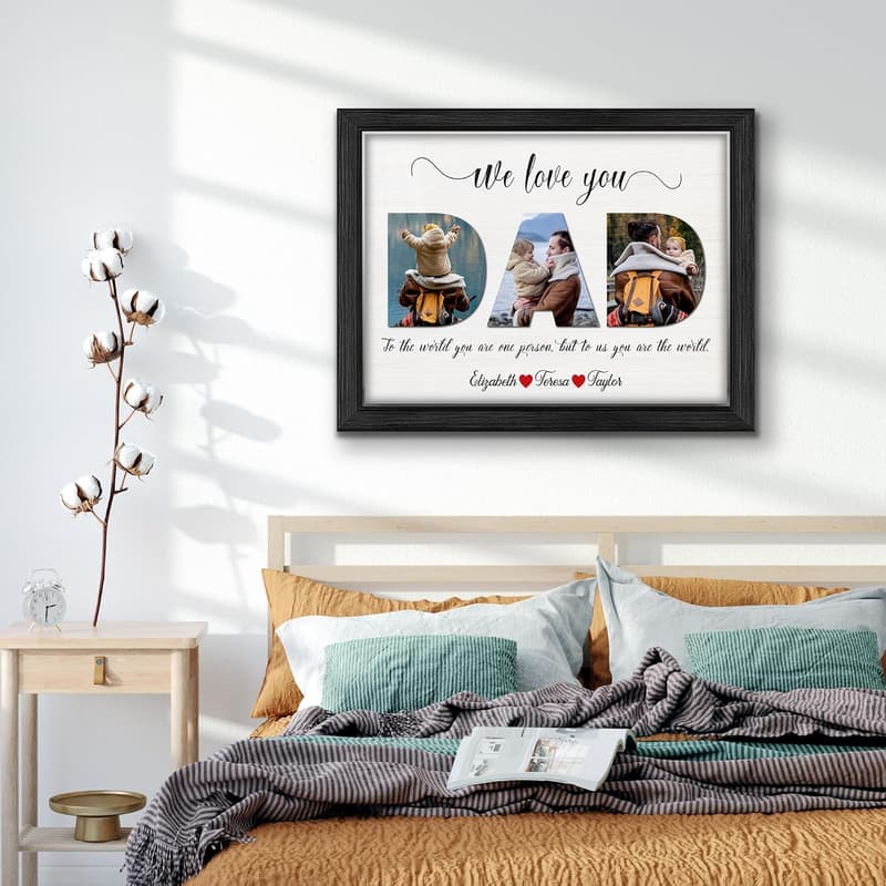 Personalized Black Picture Frame for Father's Day Gifts