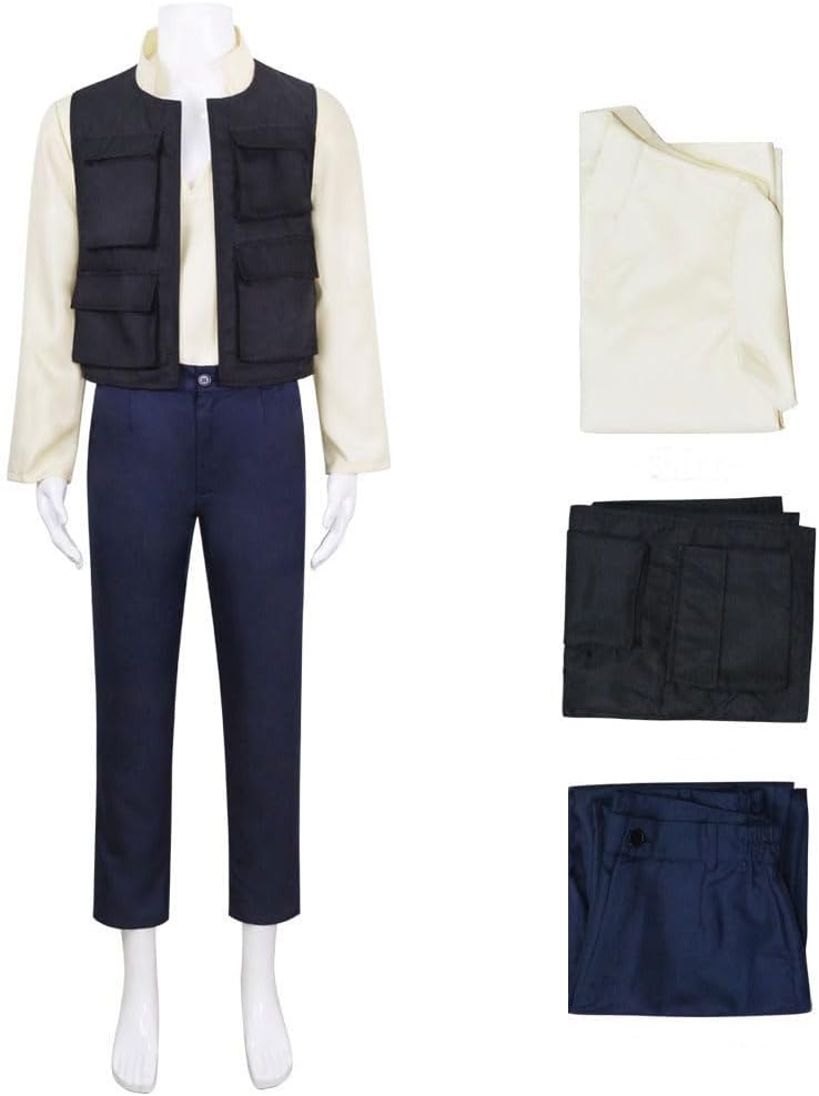 Men's Han Solo Cosplay Costume Set with Vest and Pants