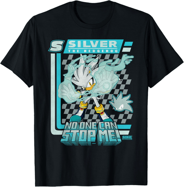 Silver The Hedgehog Racing T-Shirt - Sonic the Hedgehog Design