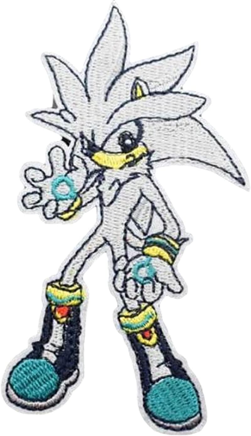 Sonic Silver Hedgehog Embroidered Sewing Patch - 3.25