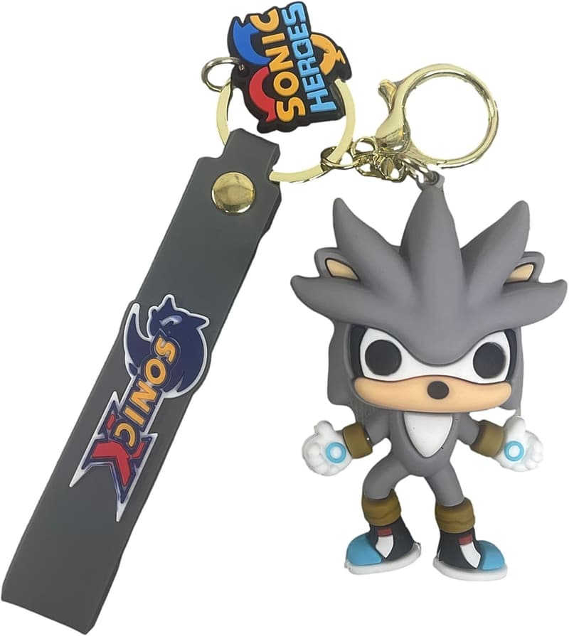 Silver Hedgehog 3D Silicone Keychain Charm - 3