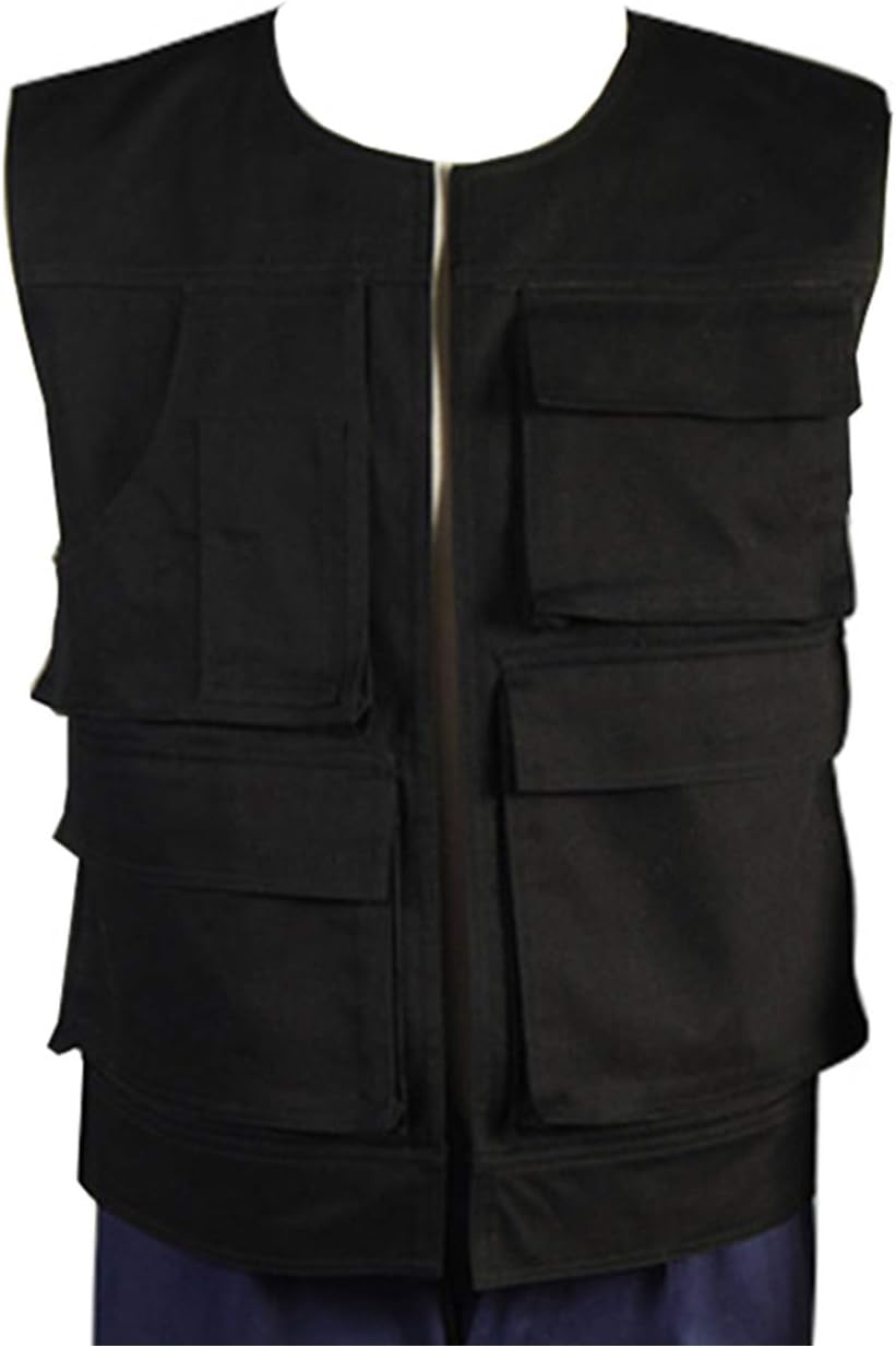 Halloween Men's Black Cosplay Vest with Pockets