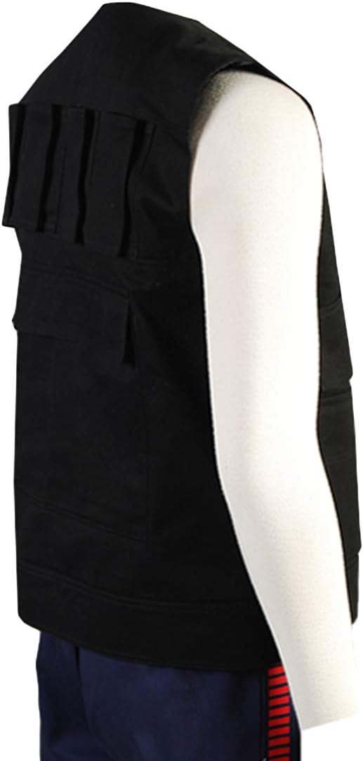 Halloween Men's Black Cosplay Vest with Pockets