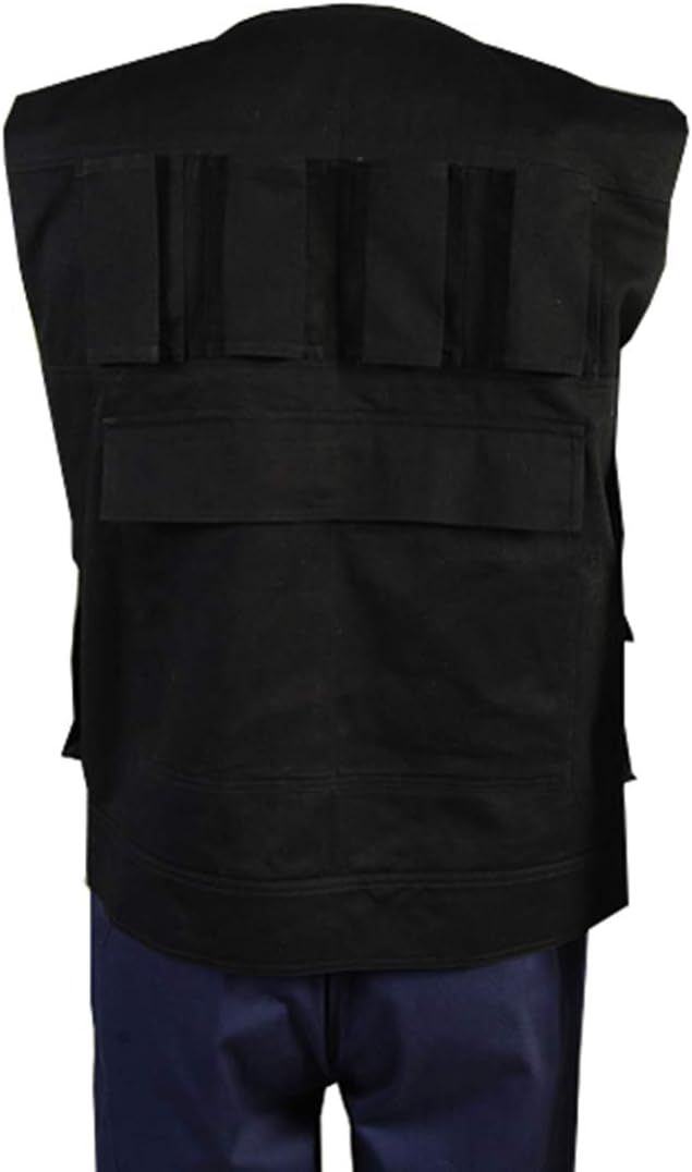 Halloween Men's Black Cosplay Vest with Pockets