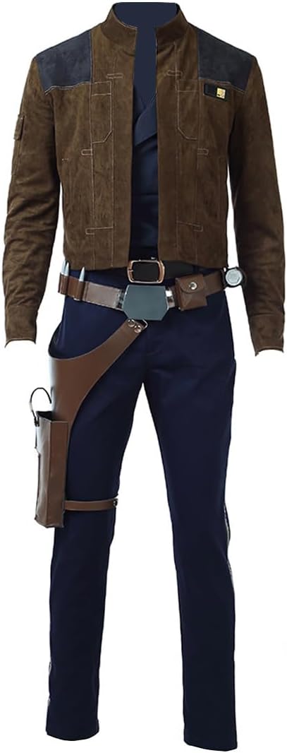 Men's Han Solo Costume Set: Shirt, Jacket, Pants, Belt & Holster