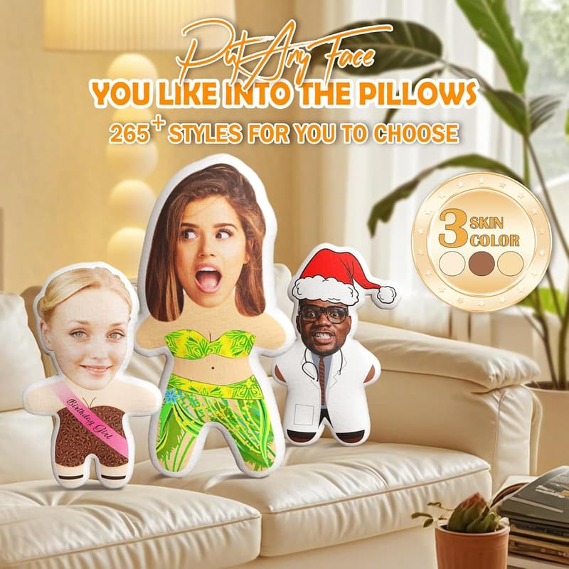 Personalized 3D Dog/Cat Face Pillow for Home Décor