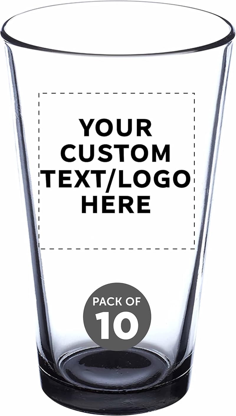 Personalized 16 oz. Beer Pint Glass Set - Bulk Pack of 10