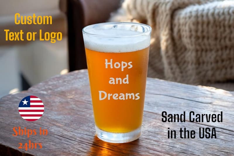 Personalized 16 oz Beer Pints for Weddings & Groomsmen