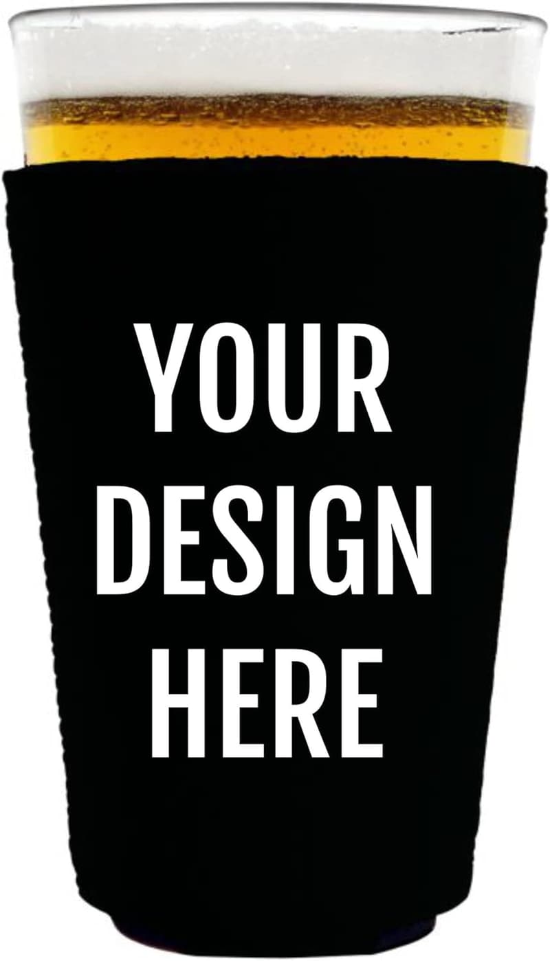 Personalized Neoprene Pint Glass Cooler - Custom Design Options