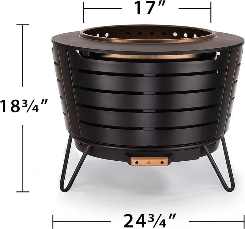 25-Inch Smokeless Outdoor Fire Pit with Removable Ash Pan