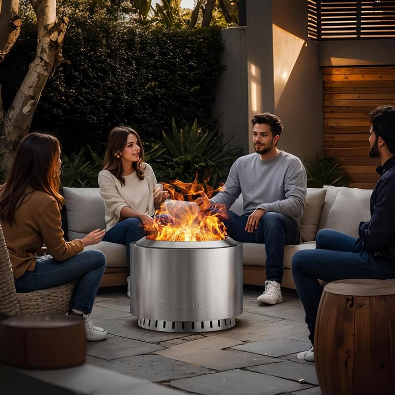 22-inch Stainless Steel Smokeless Fire Pit for Outdoor Use