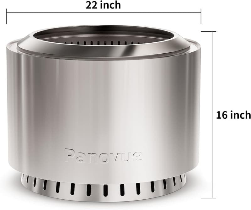 22-inch Stainless Steel Smokeless Fire Pit for Outdoor Use