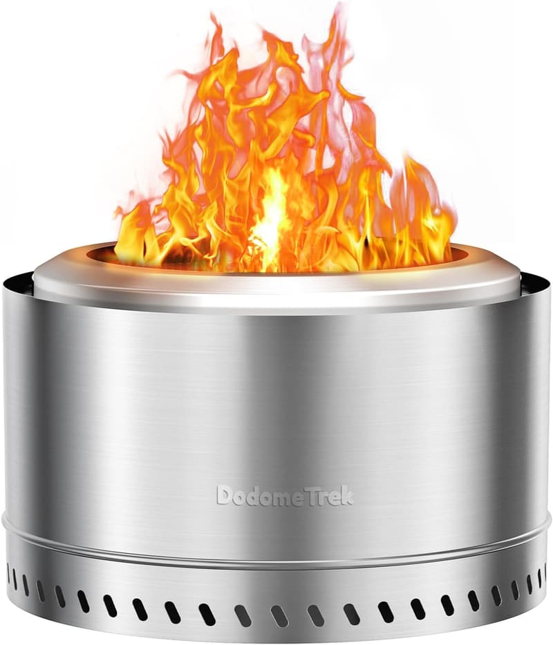 Portable 27-Inch Stainless Steel Smokeless Fire Pit