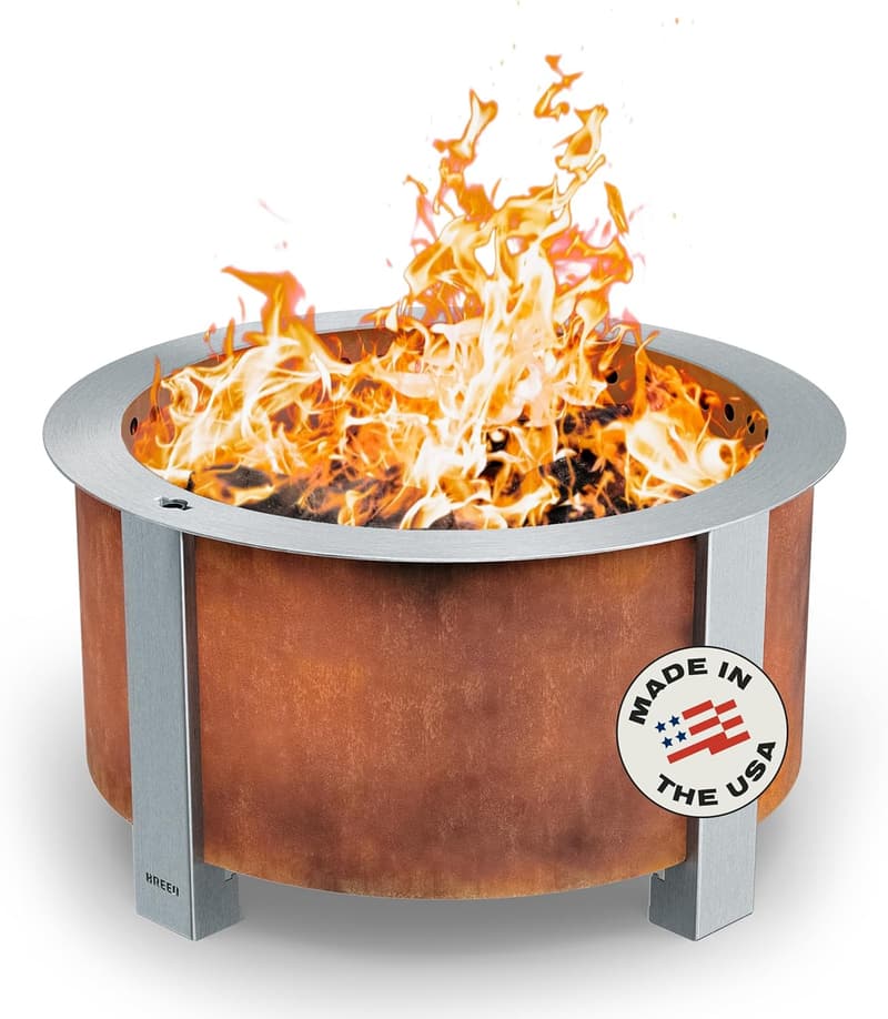 Breeo Smokeless Fire Pit X Series 24 - Corten Steel Gift for Dad