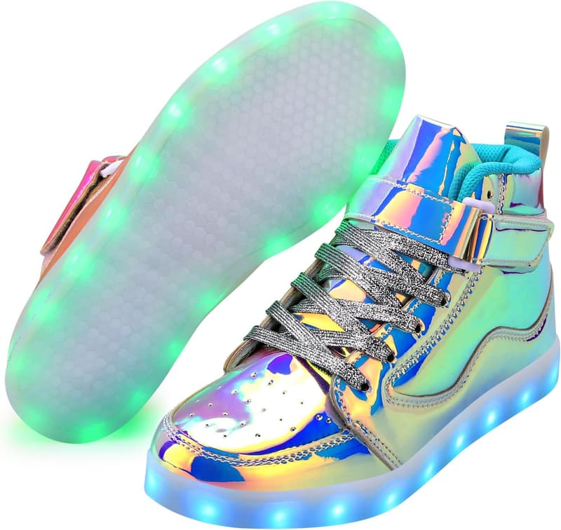 LED High Top Sneakers for Men and Women - USB Charging, Glow in the Dark