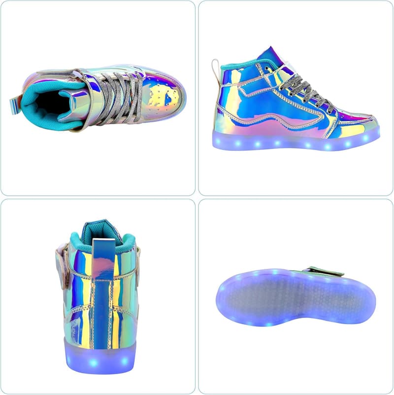 LED High Top Sneakers for Men and Women - USB Charging, Glow in the Dark
