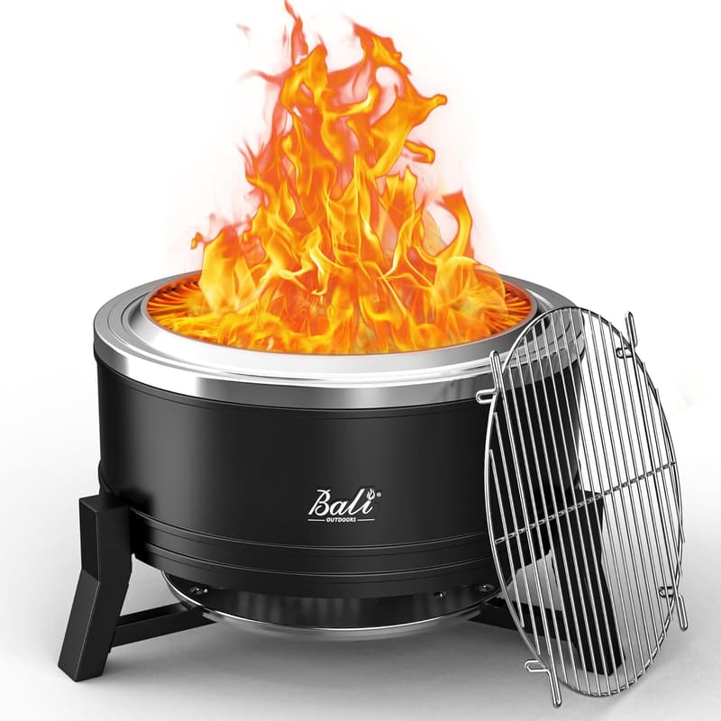 Portable Smokeless Fire Pit for Outdoor Patios - 22 inch