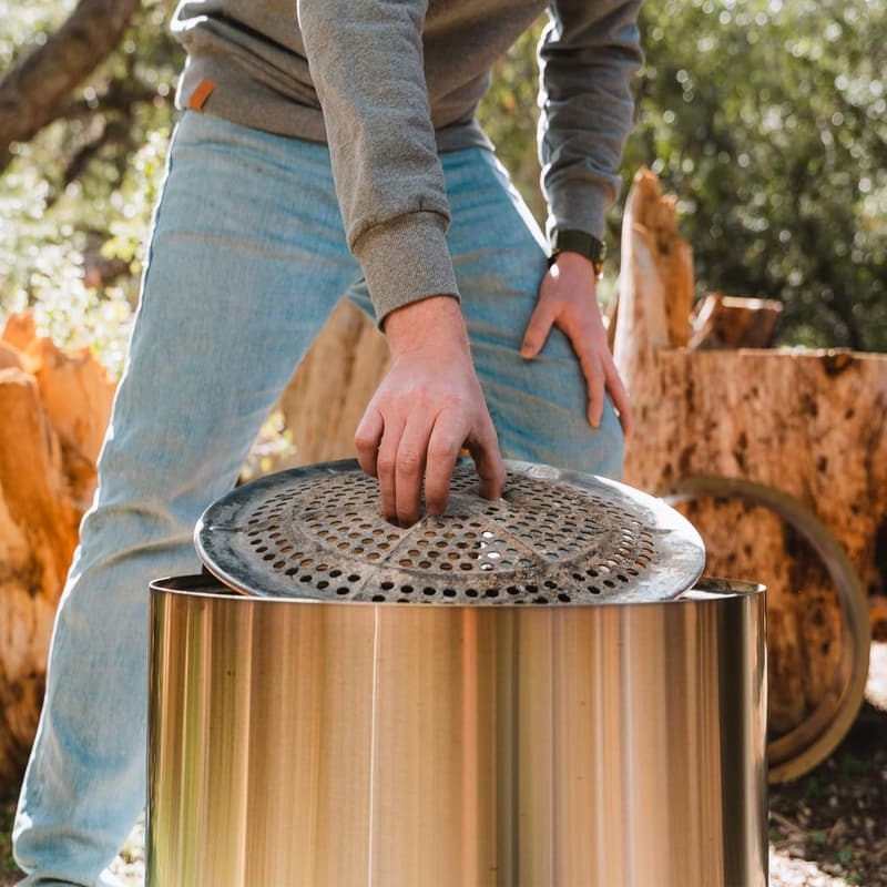 Portable Smokeless Fire Pit for Outdoor Gatherings - Stainless Steel