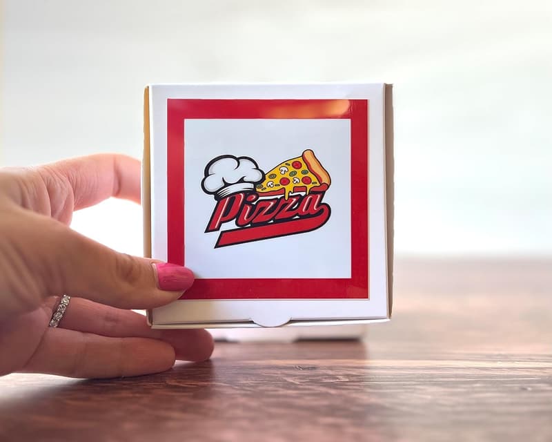 Funny Pizza Box Gift Card Holder - Mini Dough Design (Set of 3)