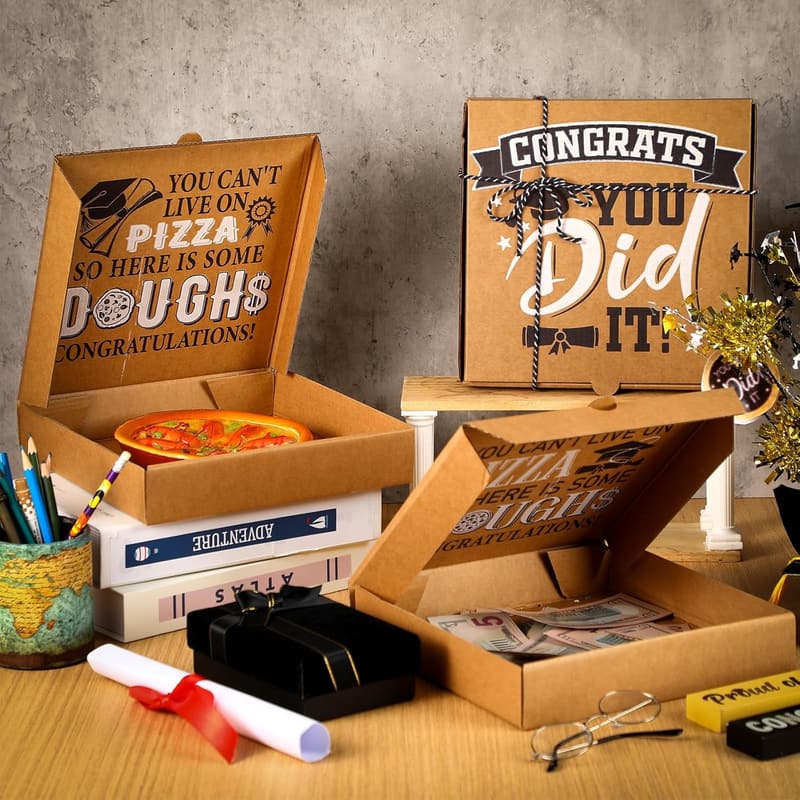 2025 Graduation Pizza Box Money Holder Gift Set - 3 Pcs