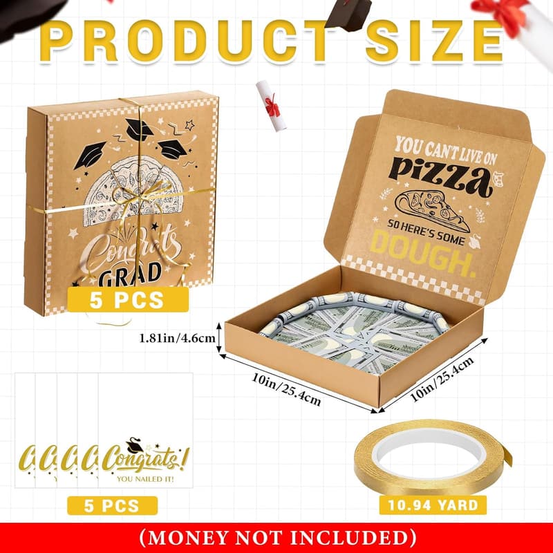 Graduation Pizza Box Money Holder for Class of 2025