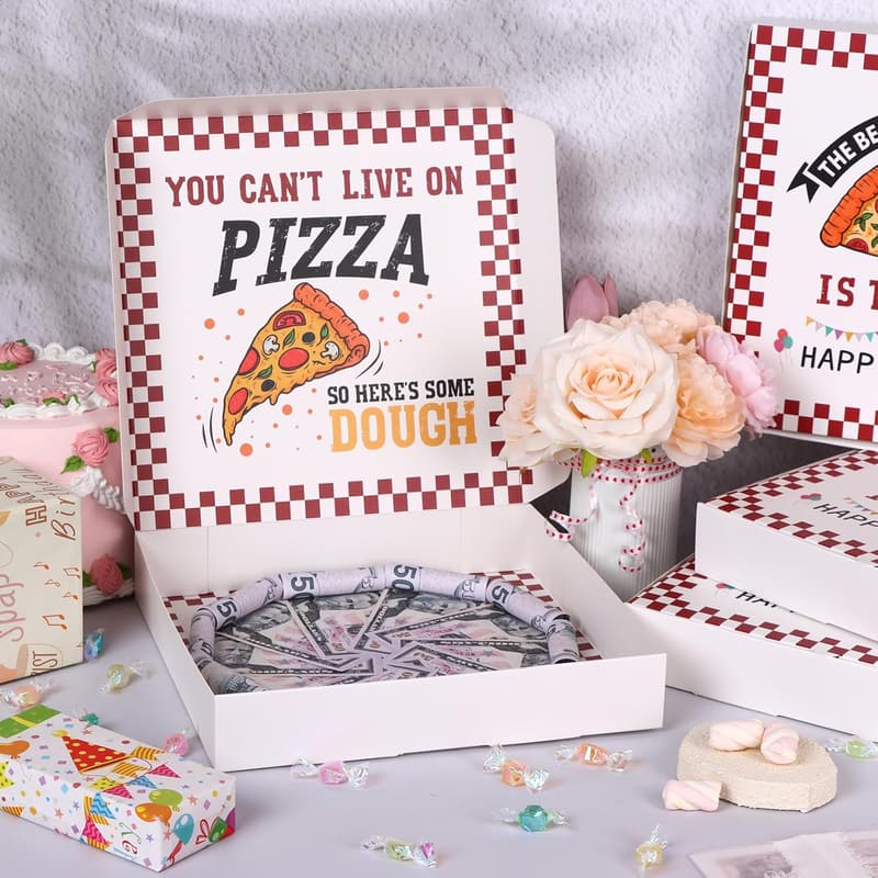 Funny Pizza Money Box - 10x10 Inch - Graduation Gift Set