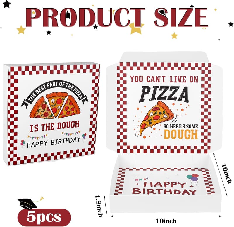 Funny Pizza Money Box - 10x10 Inch - Graduation Gift Set