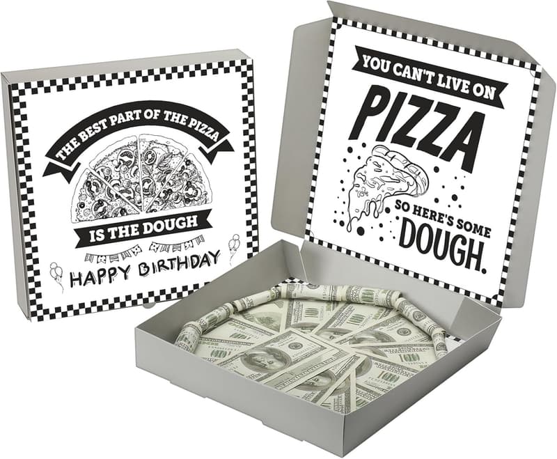 Birthday Pizza Money Box Set - 2 Fun Gift Holders, 10
