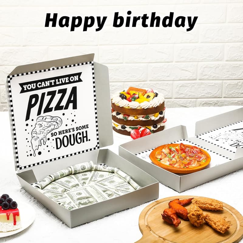 Birthday Pizza Money Box Set - 2 Fun Gift Holders, 10