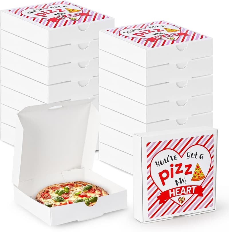 Valentine's Day 50-Count Mini Pizza Boxes with Stickers