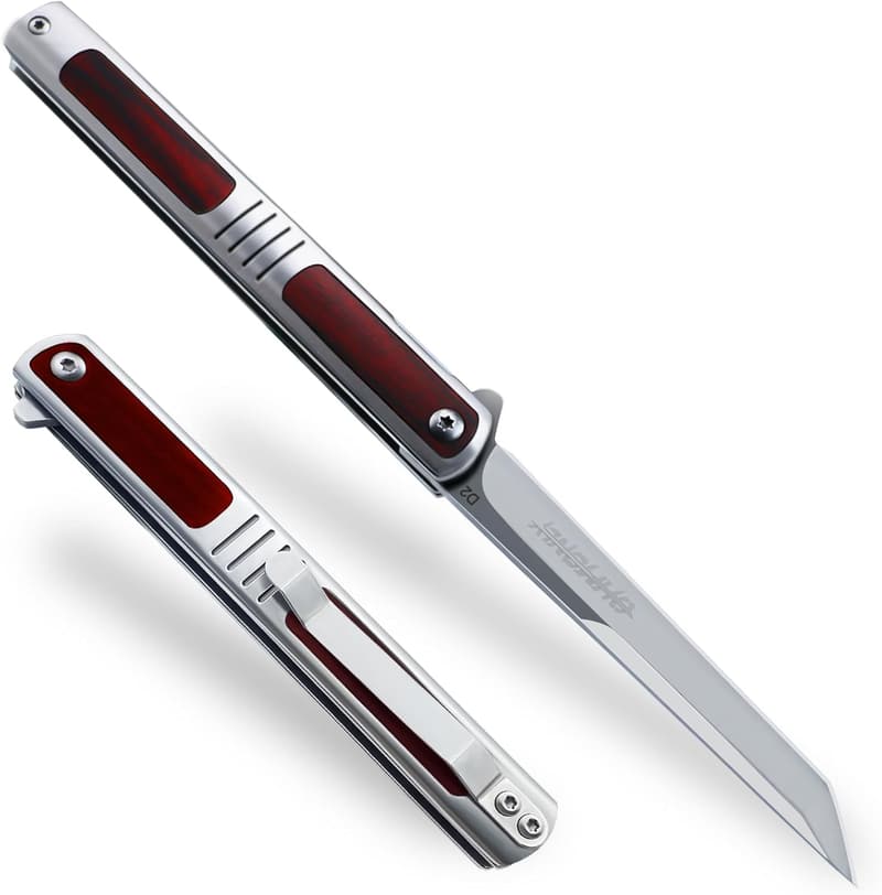 Folding Tanto Knife with Rosewood Handle – Great Gift for Men