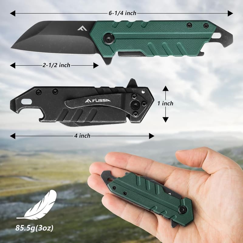 EDC Folding Knife with Bottle Opener & Screwdriver - 4