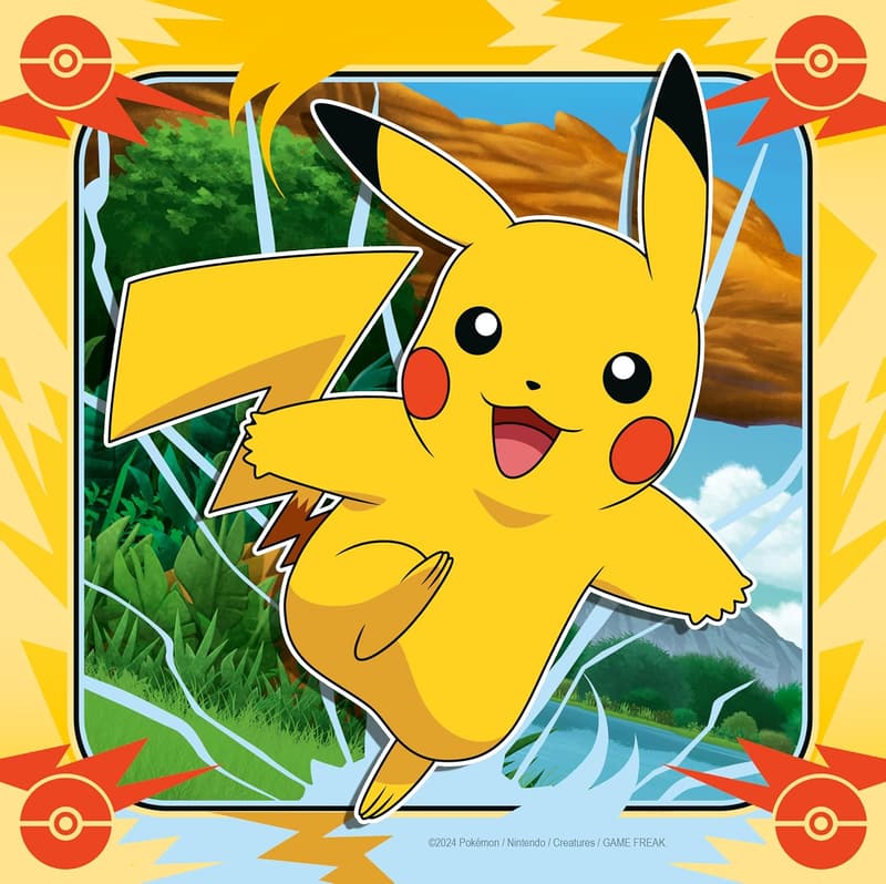 Pokemon Jigsaw Puzzle for Kids, 3 x 49 Pieces, Age 5+