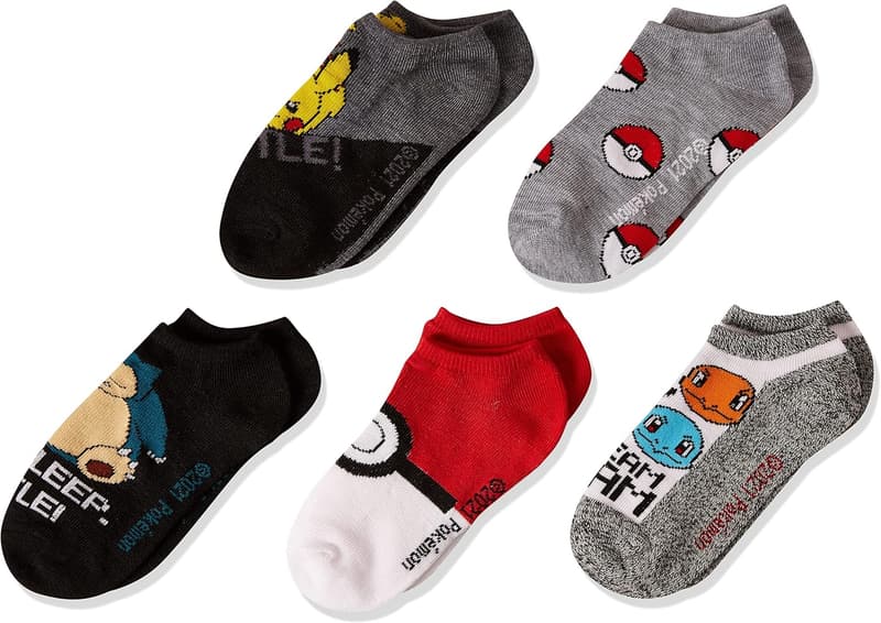 Boys' Pokemon 5-Pack No Show Socks