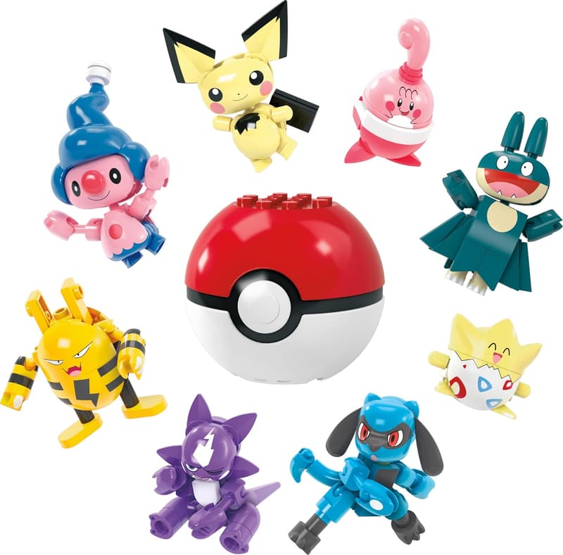 Pokemon Building Toys Set - 8 Articulated Characters, 189 Pieces