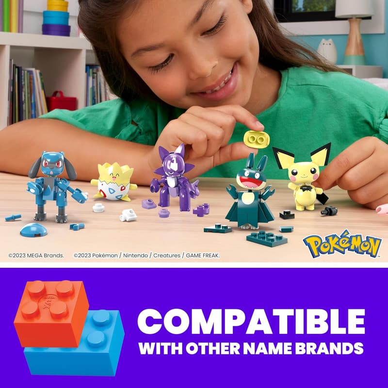 Pokemon Building Toys Set - 8 Articulated Characters, 189 Pieces