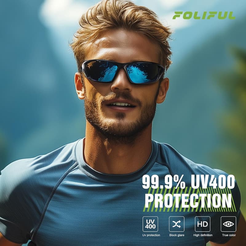 Men's Polarized Sports Sunglasses - UV400 Protection (3 Pack)