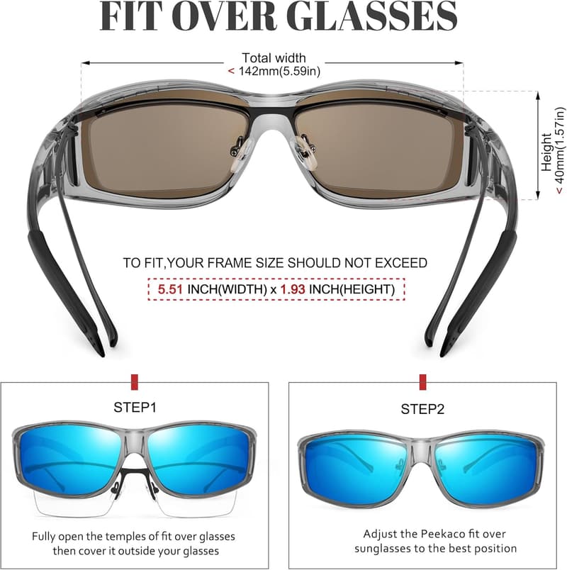 UV400 Wrap-Around Polarized Sunglasses for Men and Women