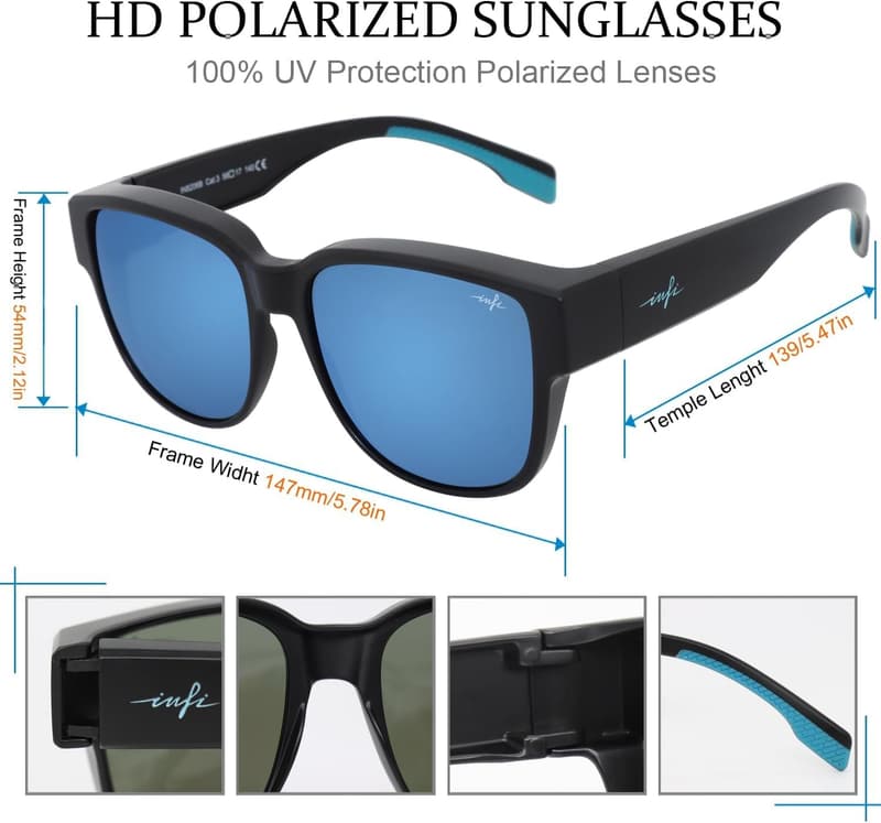 Polarized Fit Over Sunglasses for Men & Women - UV Protection