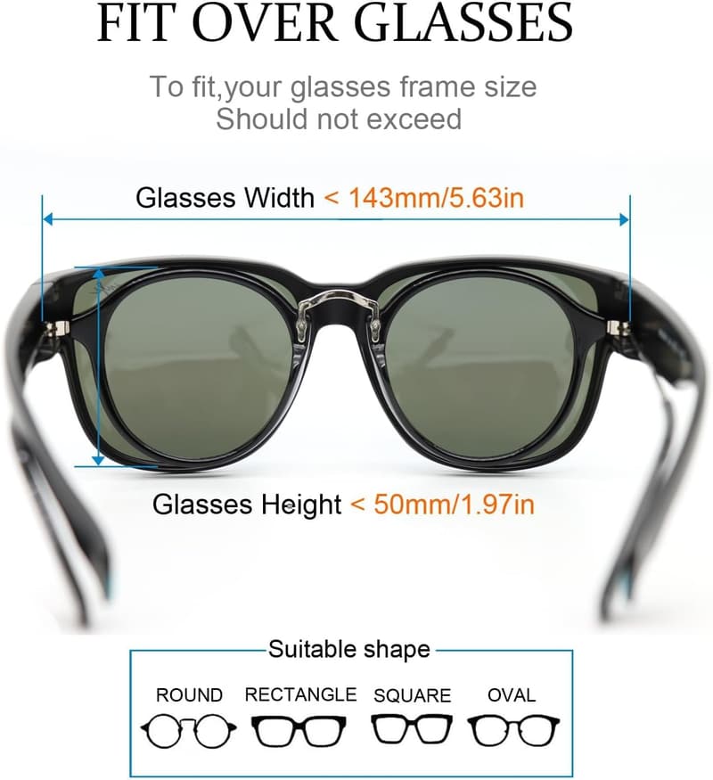 Polarized Fit Over Sunglasses for Men & Women - UV Protection