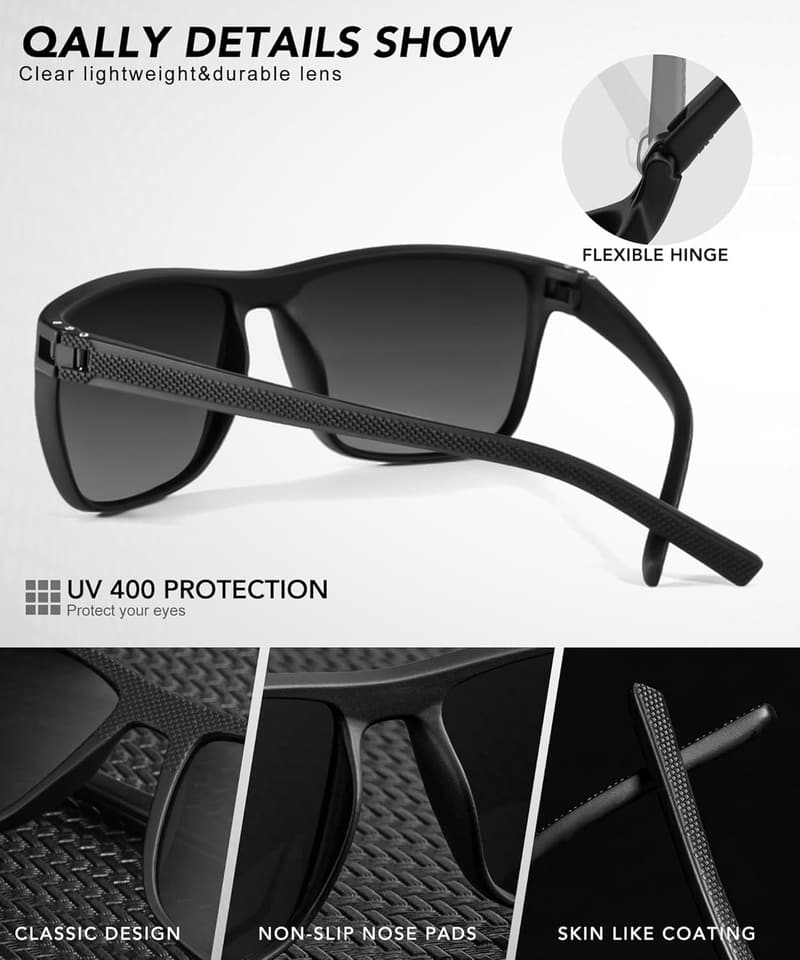 Lightweight Polarized Sunglasses for Men - UV Protection