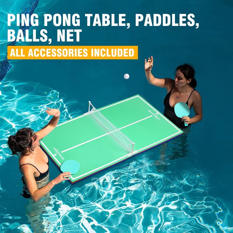 Floating Ping Pong Table for Pool Parties - Includes Paddles & Balls
