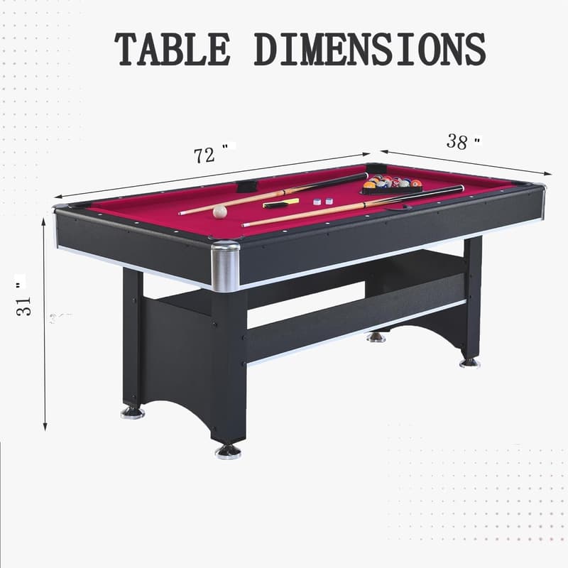 6-Ft 2-in-1 Pool and Ping Pong Table for Family Fun
